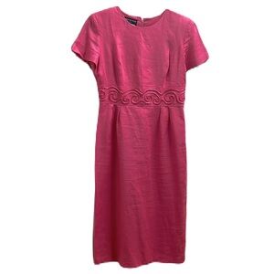 Women’s DONNA MORGAN, Short Sleeves, Round Neckline Dress, Pink, Size 12